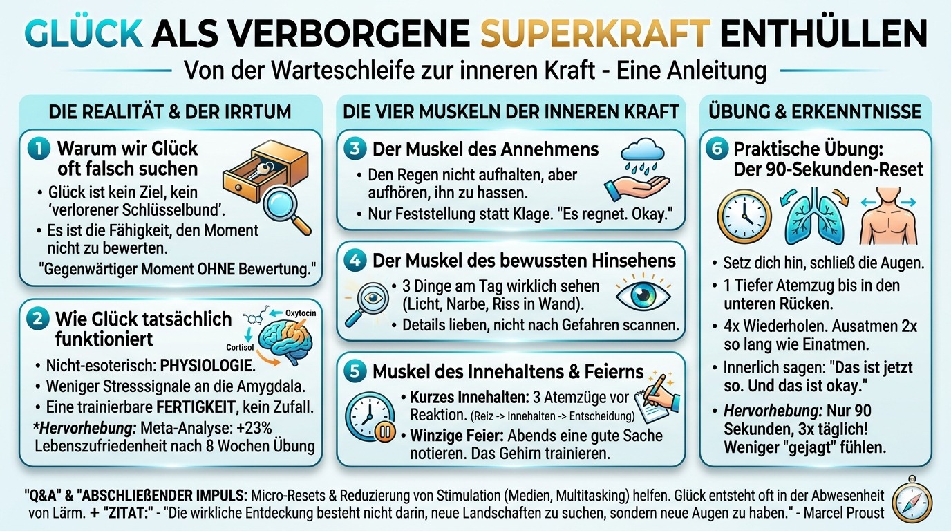 Infografik Glück als verborgene Superkraft enthüllen
