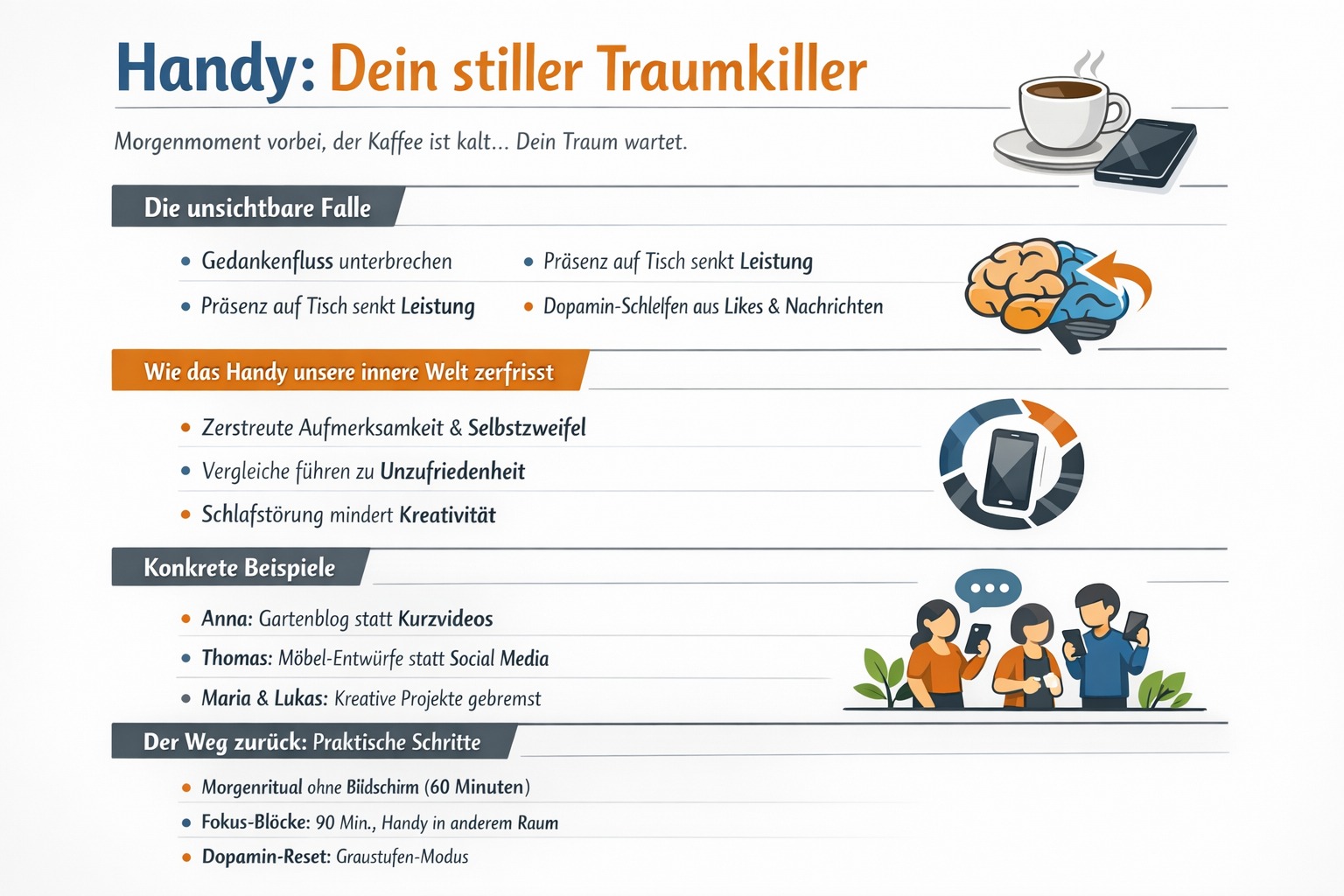 Infografik Handy Dein stiller Traumkiller
