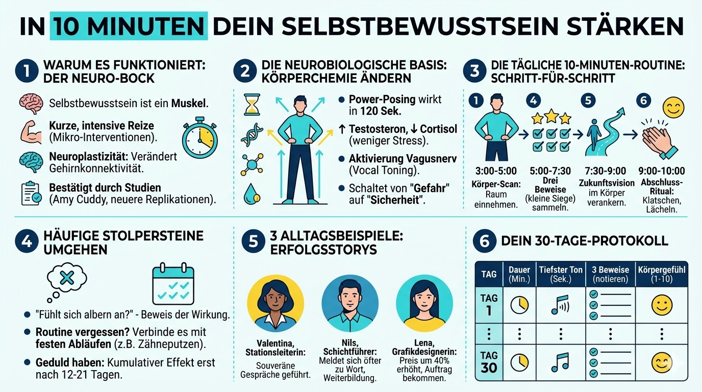 Infografik In 10 Minuten dein Selbstbewusstsein stärken Infografik In 10 Minuten dein Selbstbewusstsein stärken