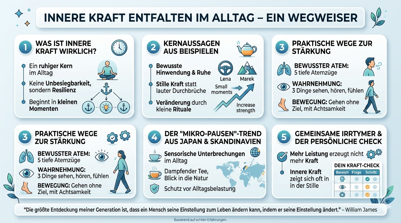 Infografik Innere Kraft entfalten im Alltag beginnt hier Infografik Innere Kraft entfalten im Alltag beginnt hier