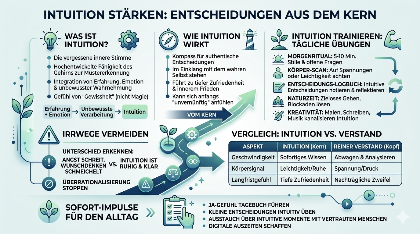 Infografik Intuition stärken Entscheidungen aus dem Kern Infografik Intuition stärken Entscheidungen aus dem Kern