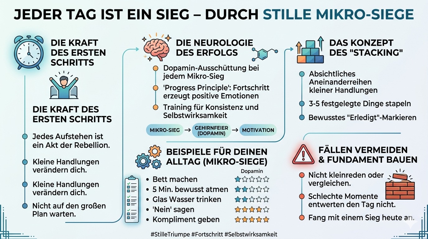 Infografik Jeder Tag ist ein Sieg – und du gewinnst ihn still