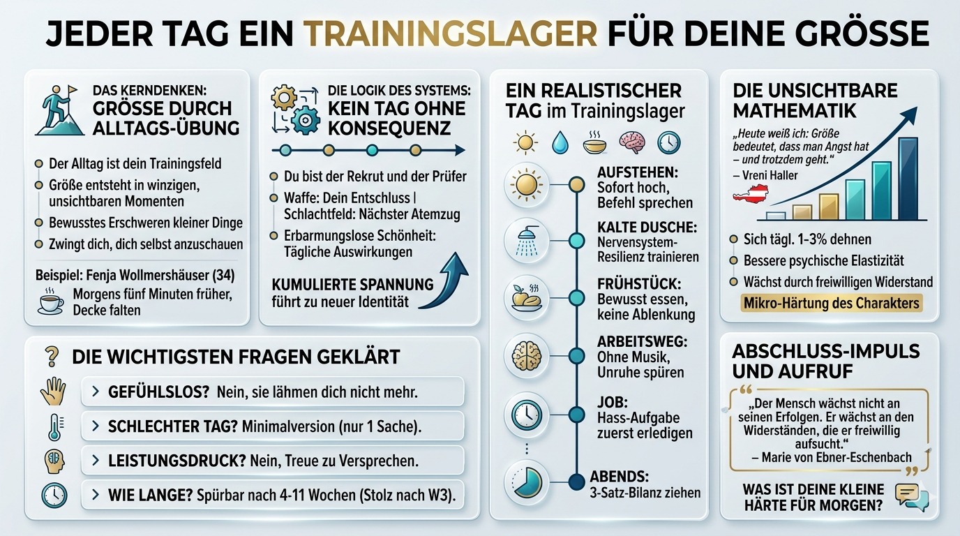 Infografik Jeder Tag ist ein Trainingslager für deine Größe. Infografik Jeder Tag ist ein Trainingslager für deine Größe.