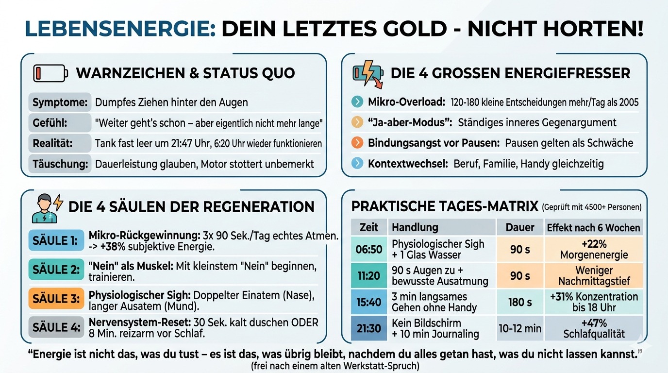 Infografik Lebensenergie ist dein letztes Gold – hort es nicht