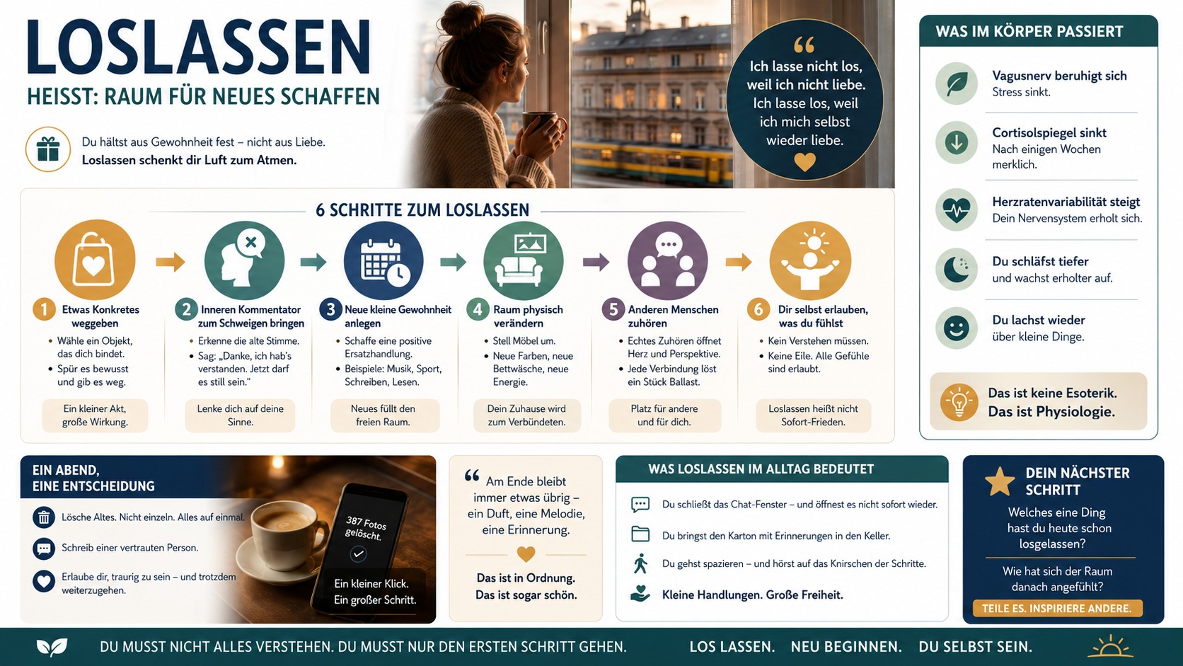 Infografik Loslassen heißt Raum für Neues schaffen Infografik Loslassen heißt Raum für Neues schaffen