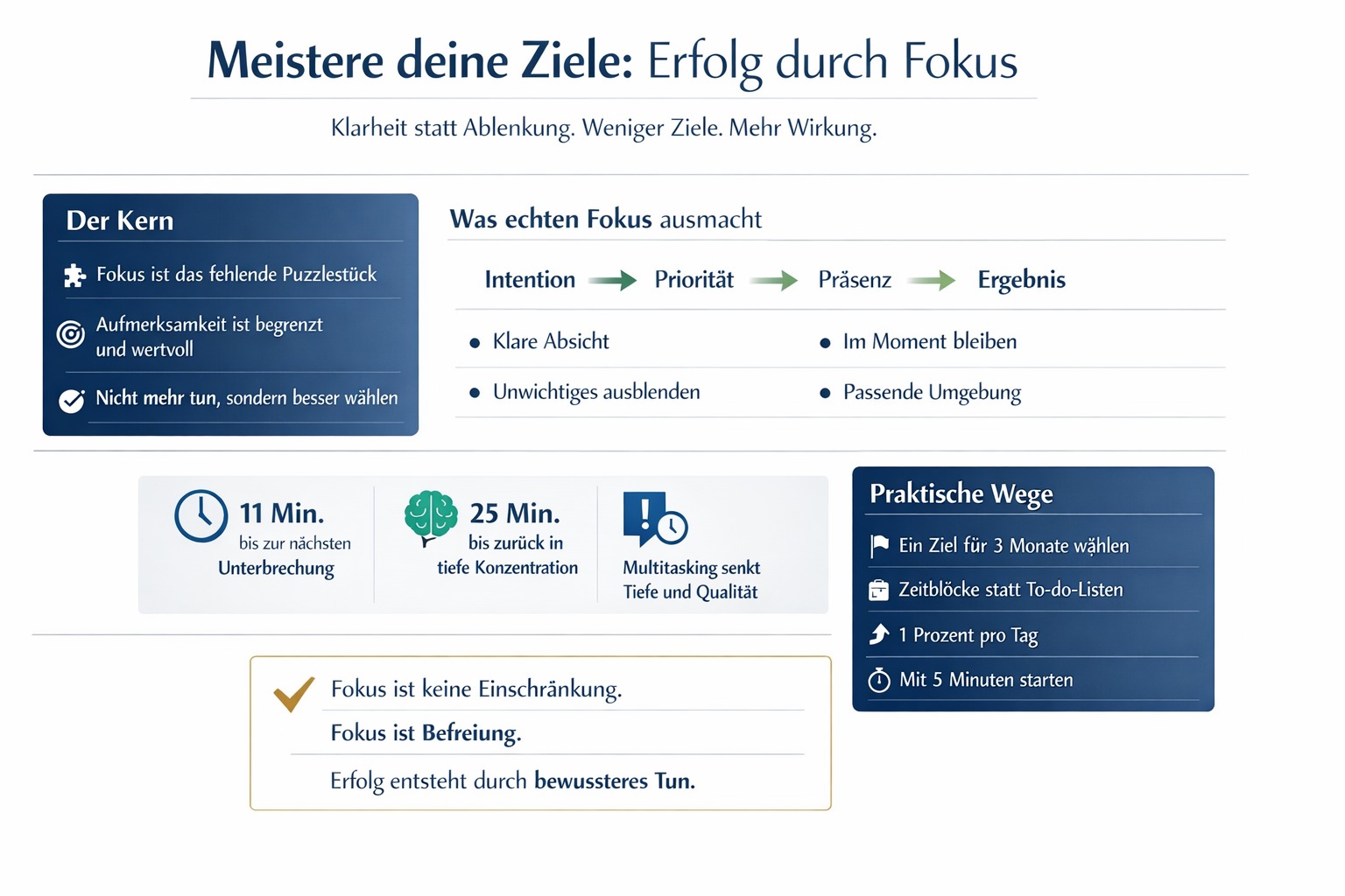 Infografik Meistere deine Ziele Erfolg durch Fokus Infografik Meistere deine Ziele Erfolg durch Fokus