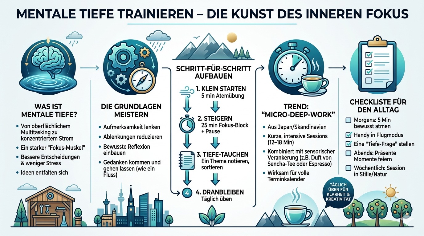 Infografik Mentale Tiefe trainieren – die Kunst des inneren Fokus Infografik Mentale Tiefe trainieren – die Kunst des inneren Fokus