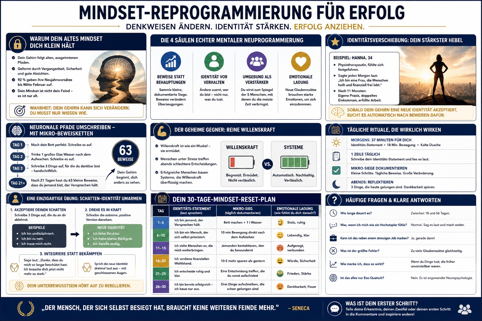 Infografik Mindset Reprogrammierung für Erfolg