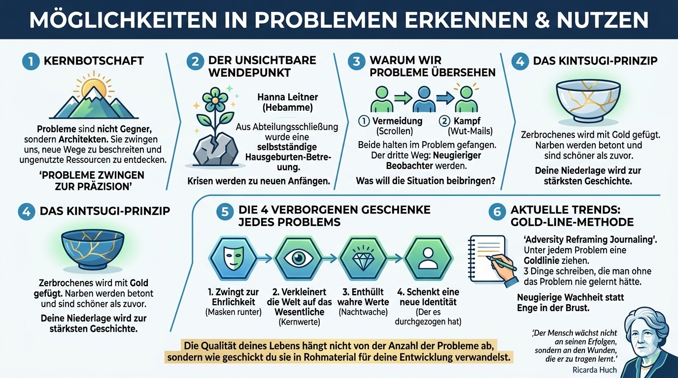 Infografik Möglichkeiten in Problemen erkennen und nutzen