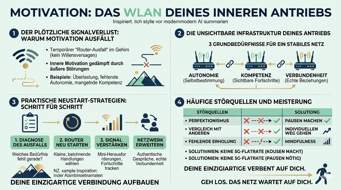 Infografik Motivation Das WLAN deines inneren Antriebs 