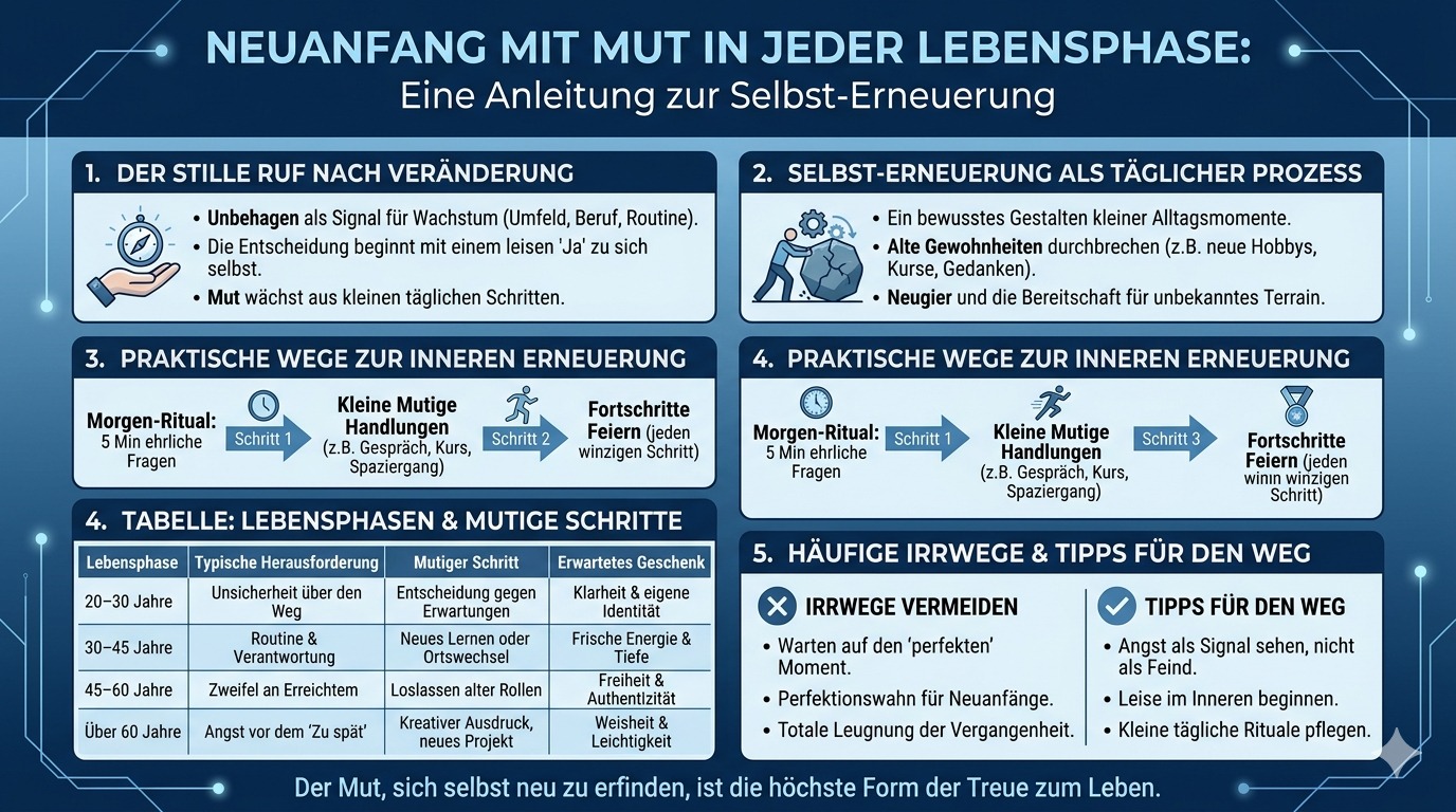 Infografik Neuanfang mit Mut in jeder Lebensphase Infografik Neuanfang mit Mut in jeder Lebensphase