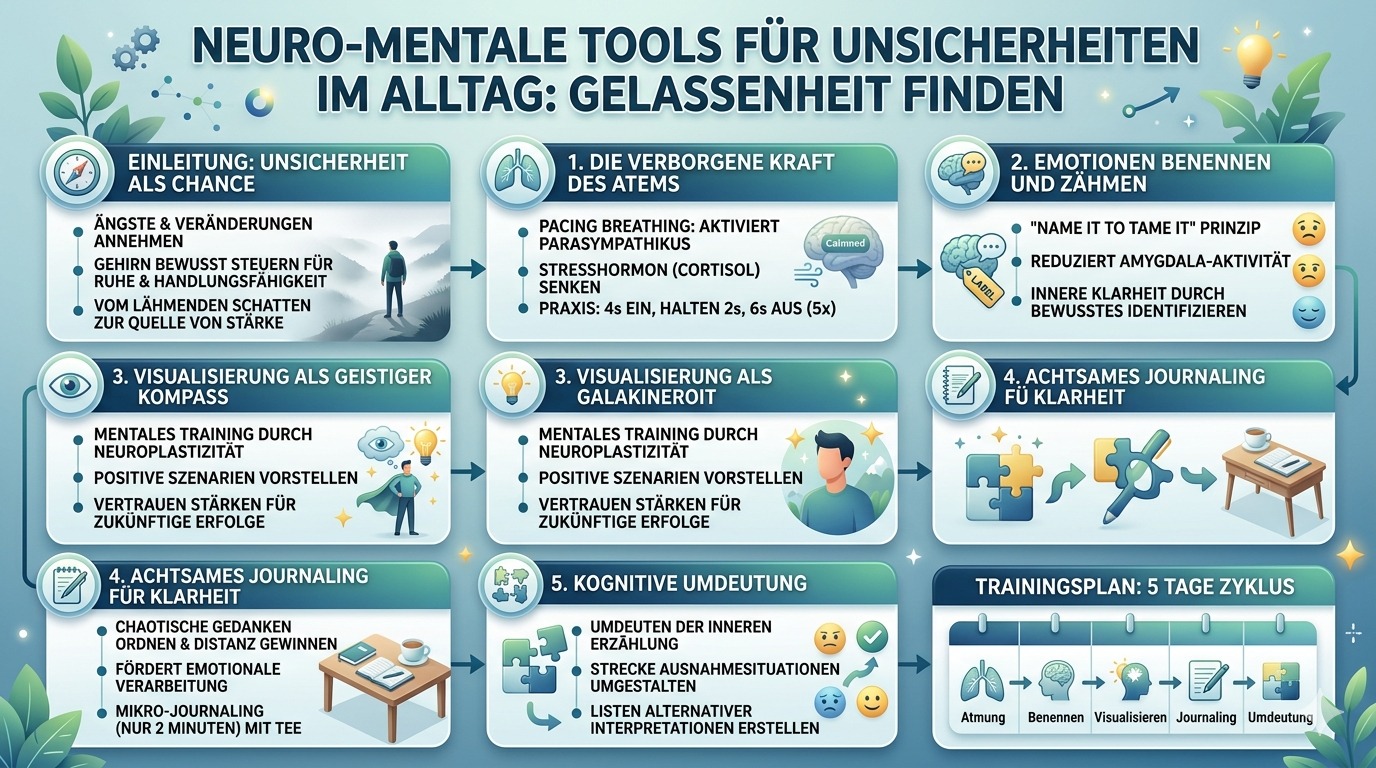 Infografik Neuro mentale Tools für Unsicherheiten im Alltag