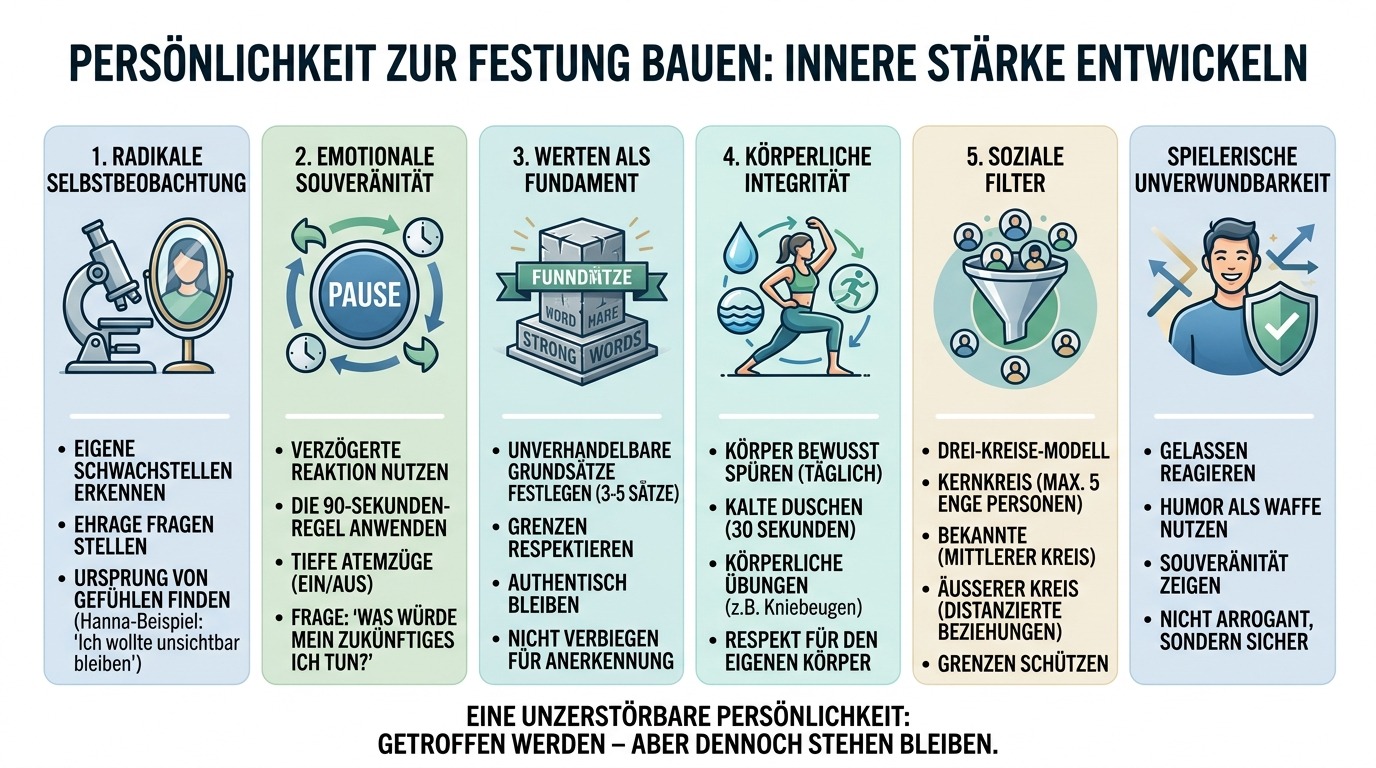 Infografik Persönlichkeit zur Festung bauen