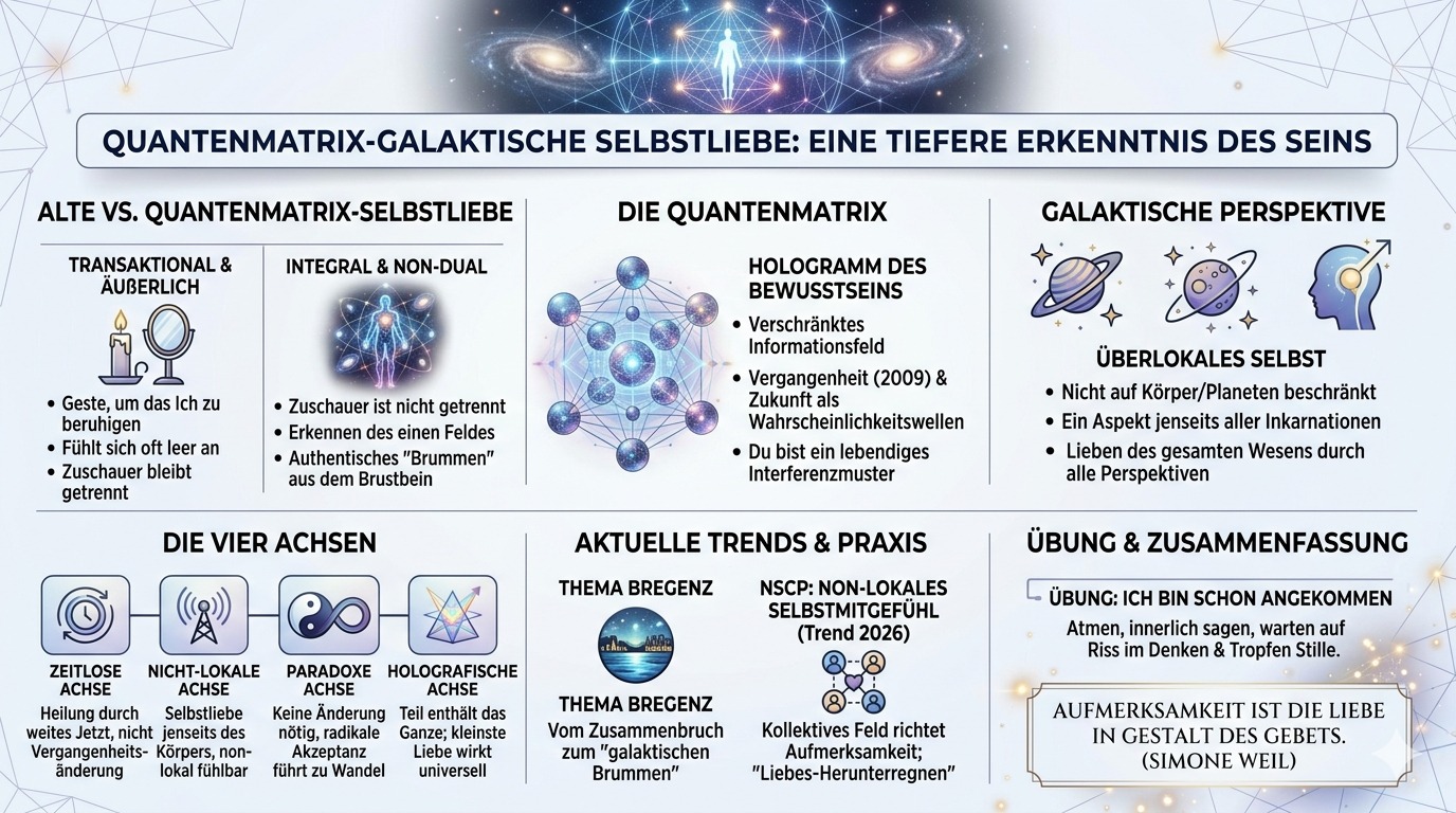 Infografik Quantenmatrix Galaktische Selbstliebe