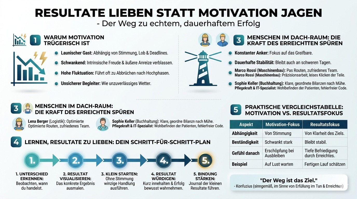 Infografik Resultate lieben statt Motivation jagen