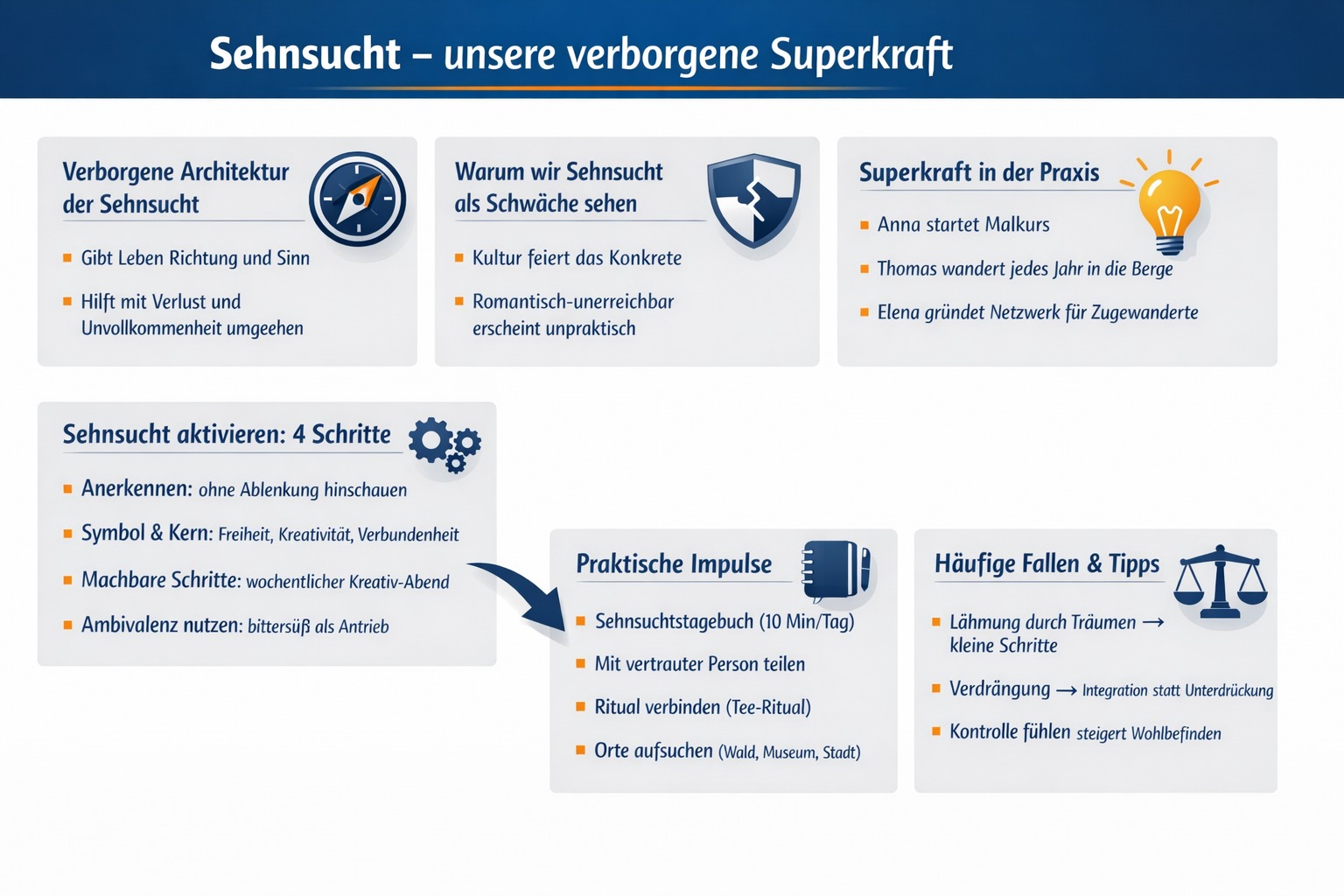 Infografik Sehnsucht formt unsre verborgne Kraft. Infografik Sehnsucht formt unsre verborgne Kraft.