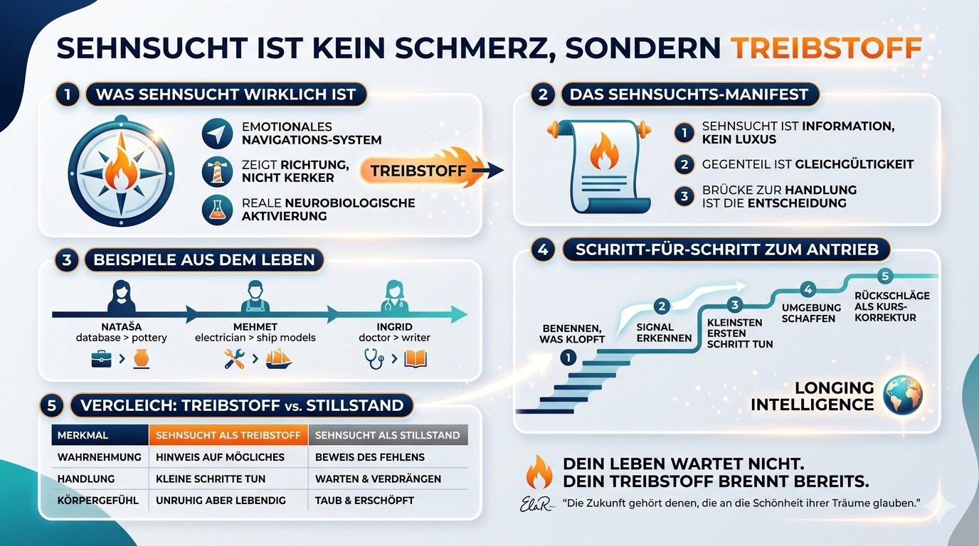Infografik Sehnsucht ist kein Schmerz, sondern Treibstoff Infografik Sehnsucht ist kein Schmerz, sondern Treibstoff