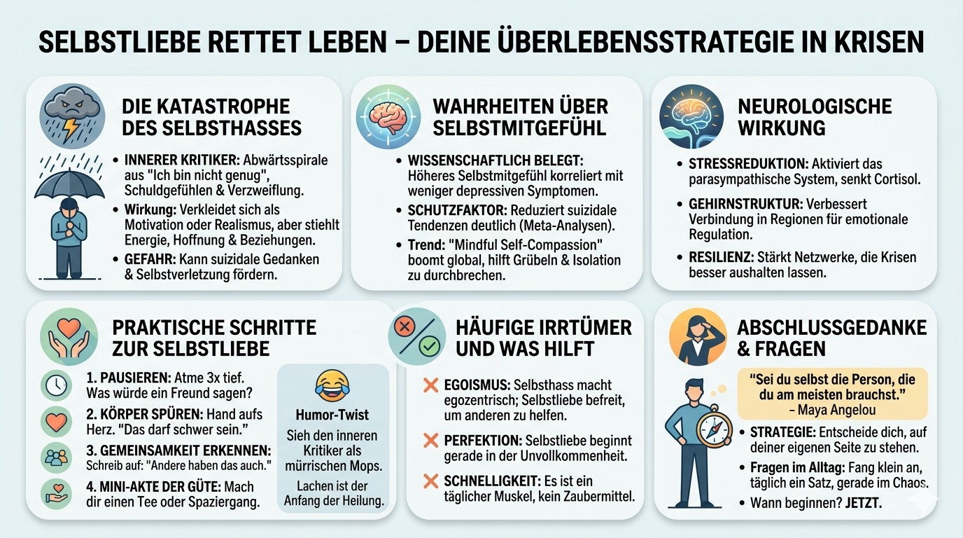 Infografik Selbstliebe rettet Leben – besonders deins