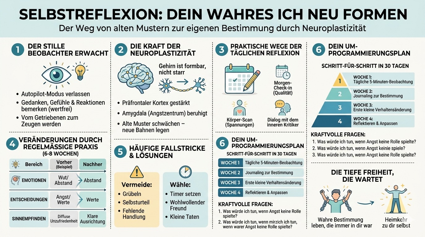 Infografik Selbstreflexion formt dein wahres Ich neu 
