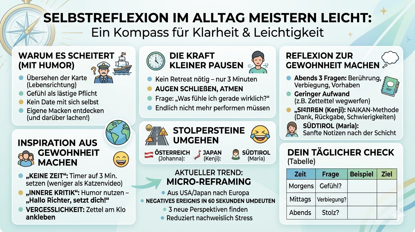 Infografik Selbstreflexion im Alltag meistern leicht