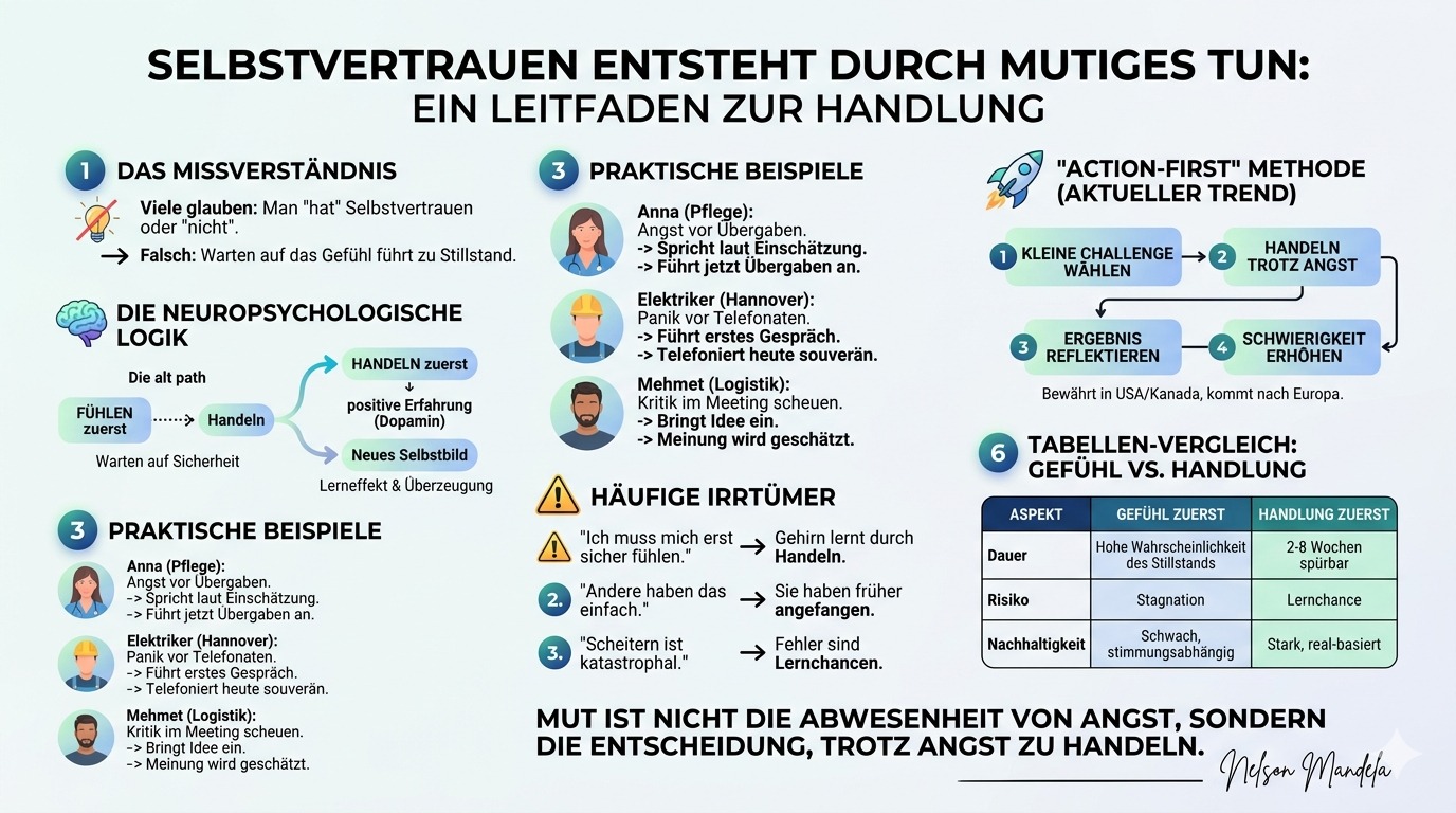 Infografik Selbstvertrauen entsteht durch mutiges Tun