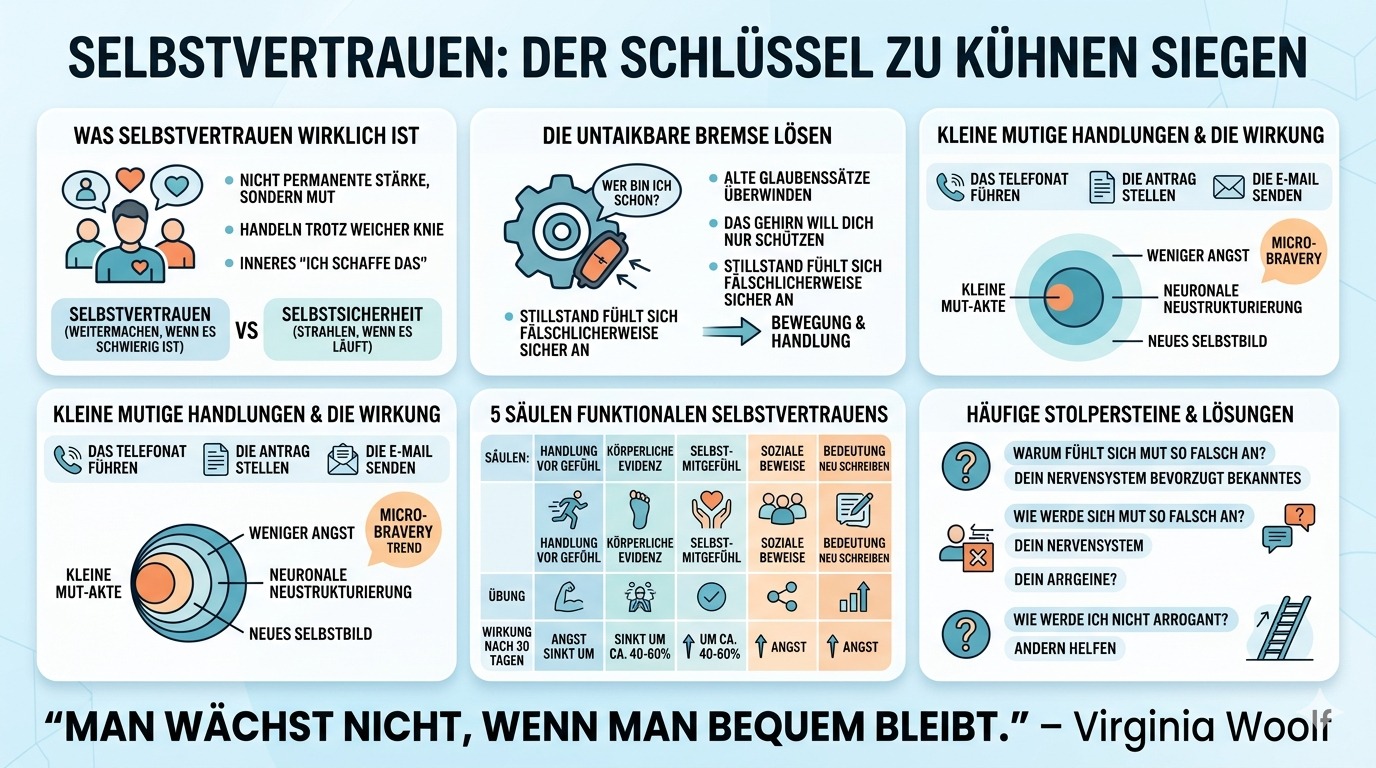 Infografik Selbstvertrauen ist der Schlüssel zu kühnen Siegen.