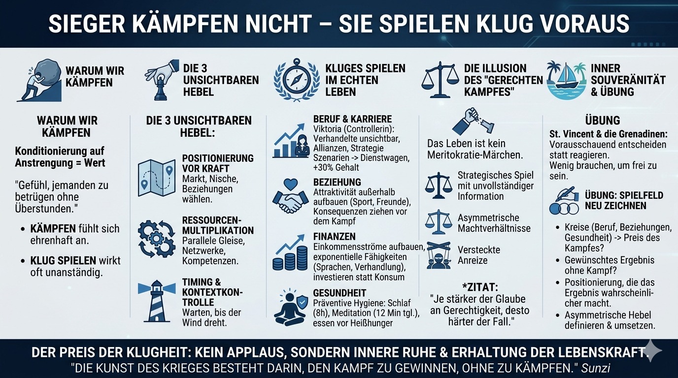 Infografik Sieger kämpfen nicht – sie spielen klug voraus