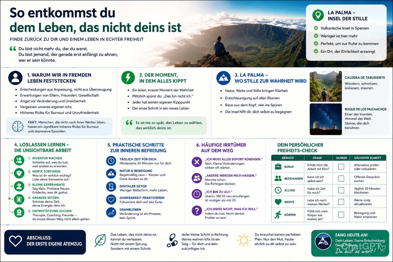 Infografik So entkommst du dem Leben, das nicht deins ist Infografik So entkommst du dem Leben, das nicht deins ist