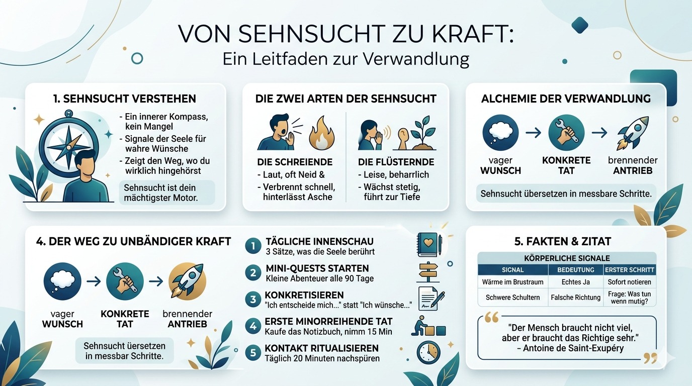 Infografik So verwandelst du Sehnsucht in unbändige Kraft