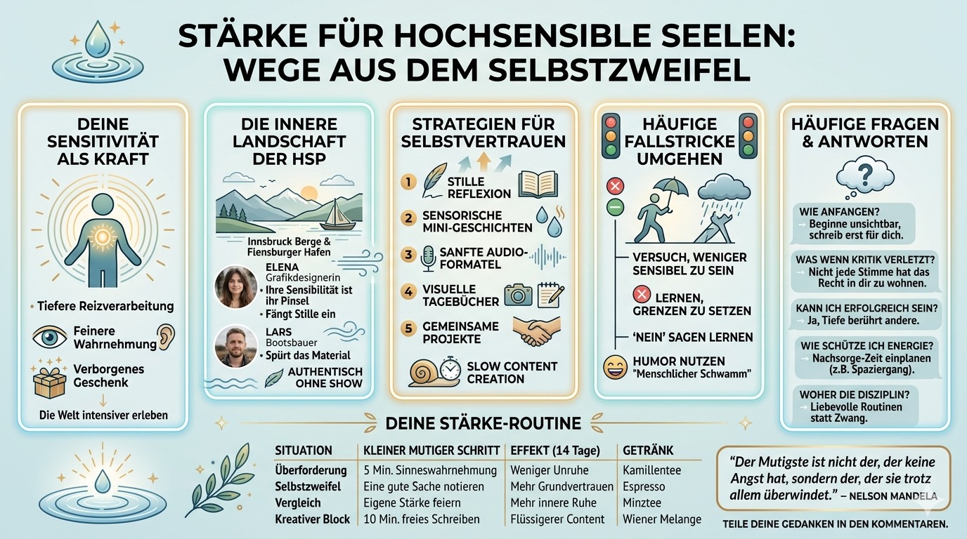 Infografik Stärke für hochsensible Seelen mit Zweifeln