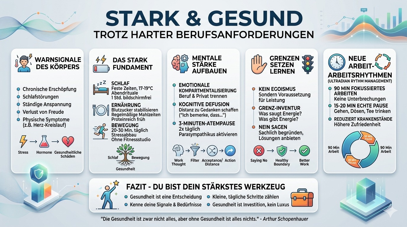 Infografik Stark und gesund trotz harter Berufsanforderungen