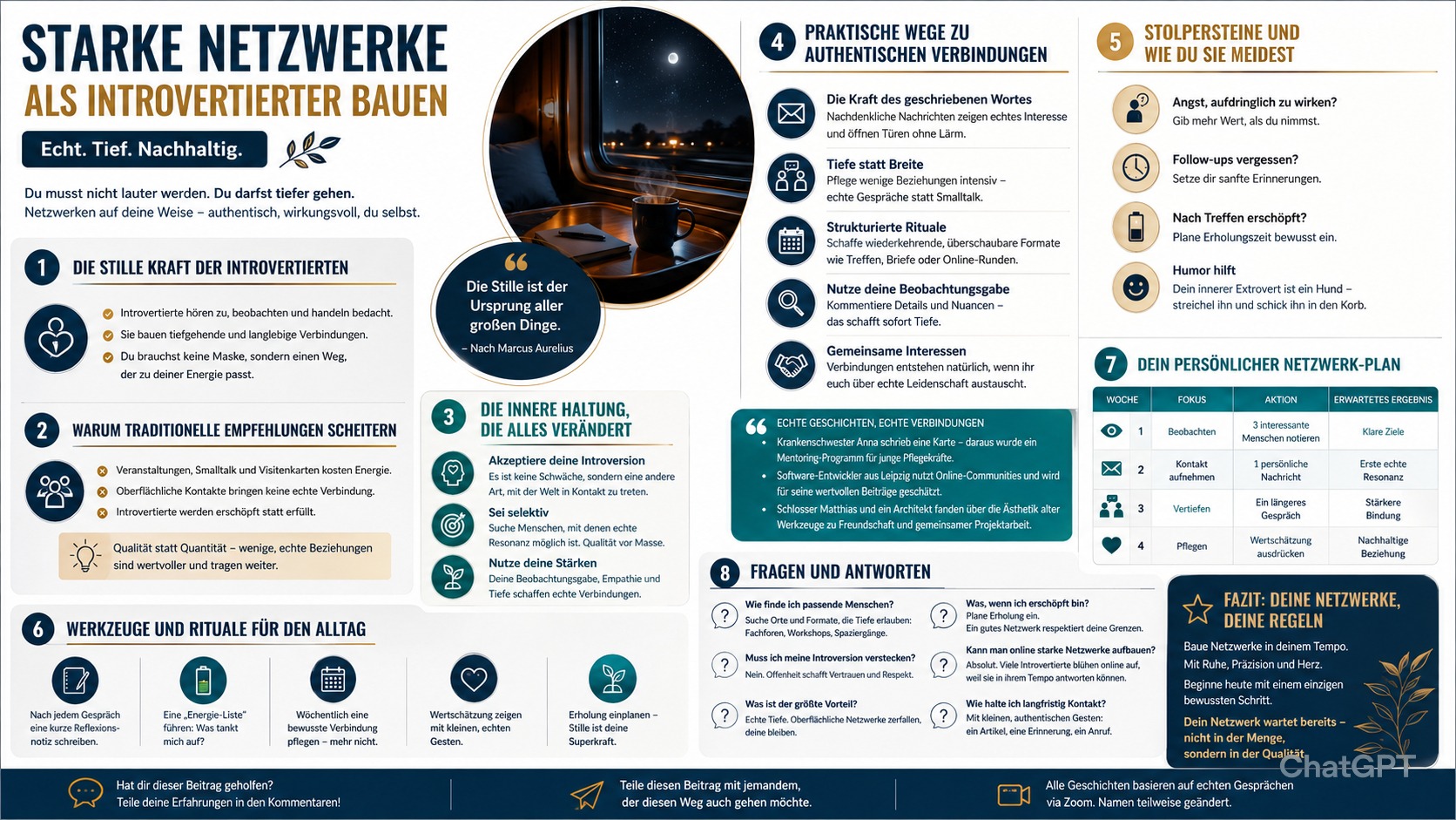 Infografik Starke Netzwerke als Introvertierter bauen