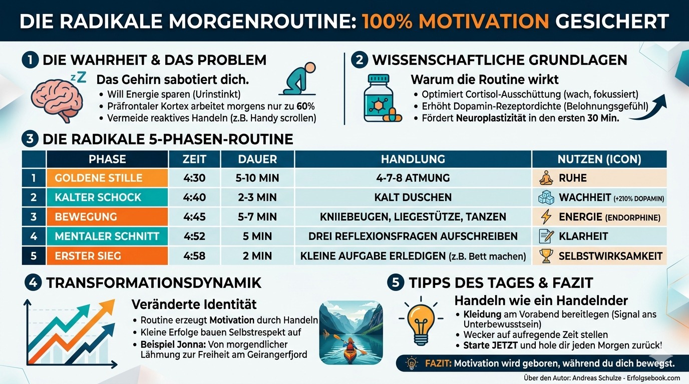 Infografik Starte radikal 100% Motivation gesichert