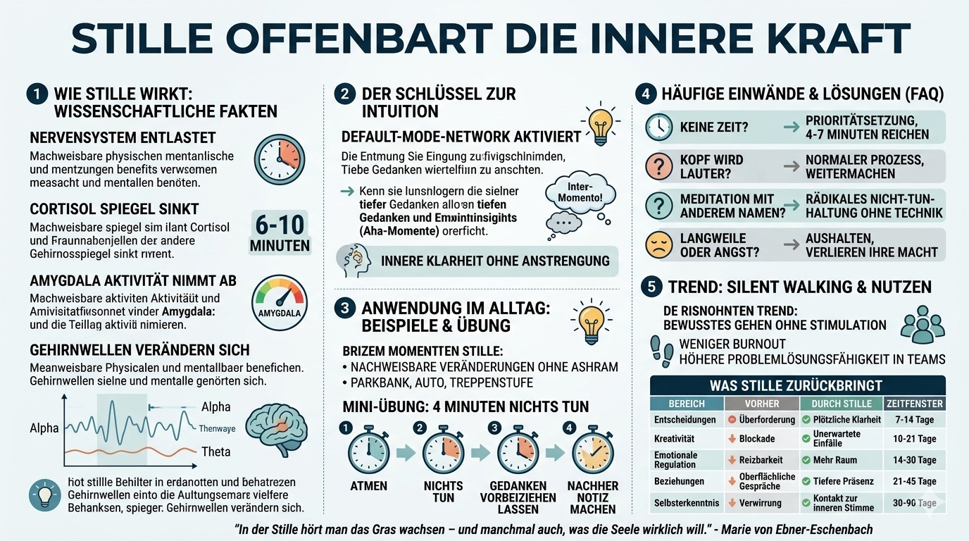 Infografik Stille Momente offenbaren die innere Kraft.