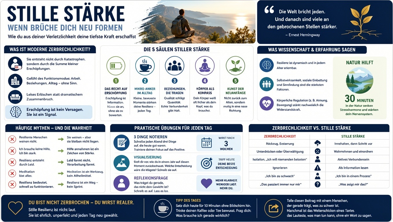 Infografik Stille Stärke – Wenn Brüche dich neu formen