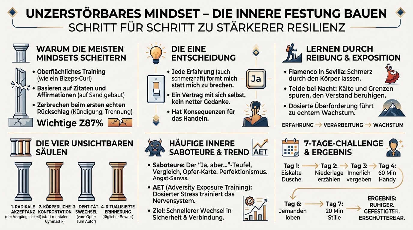 Infografik Unzerstörbares Mindset – die innere Festung bauen Infografik Unzerstörbares Mindset – die innere Festung bauen