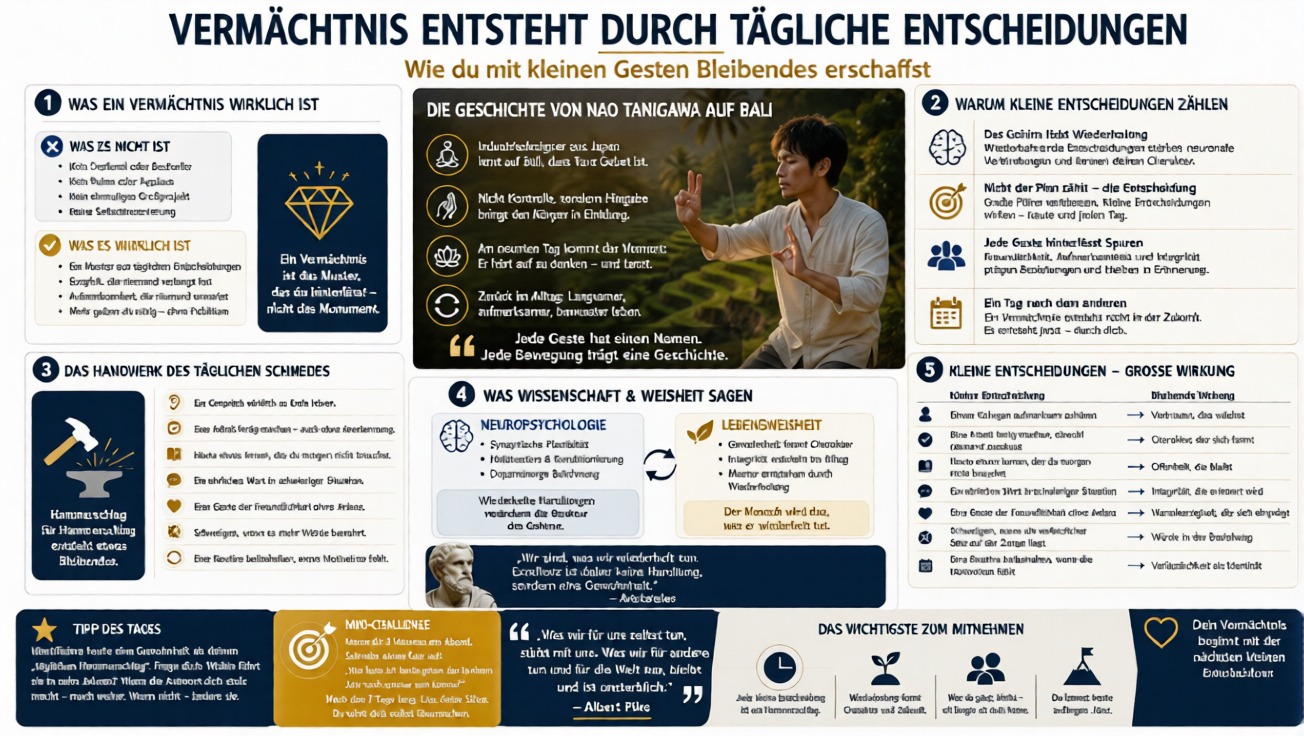 Infografik Vermächtnis entsteht durch tägliche Entscheid ezremove Infografik Vermächtnis entsteht durch tägliche Entscheid ezremove