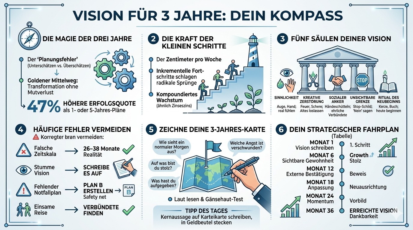 Infografik Vision für 3 Jahre Dein Kompass Infografik Vision für 3 Jahre Dein Kompass