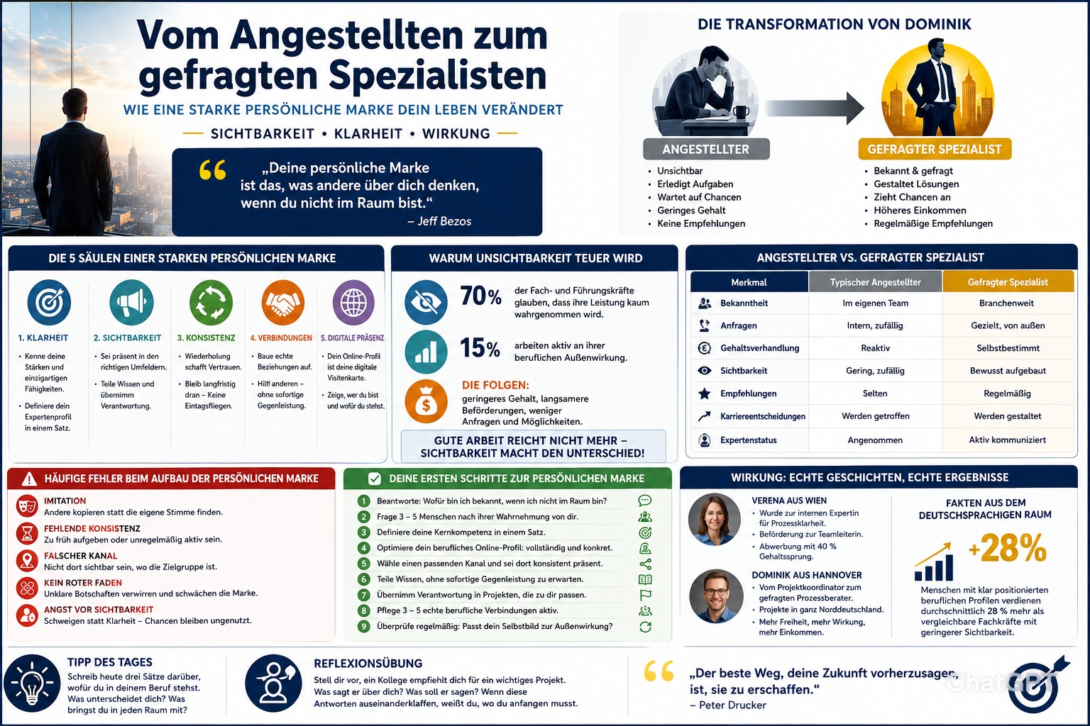 Infografik Vom Angestellten zum gefragten Spezialisten