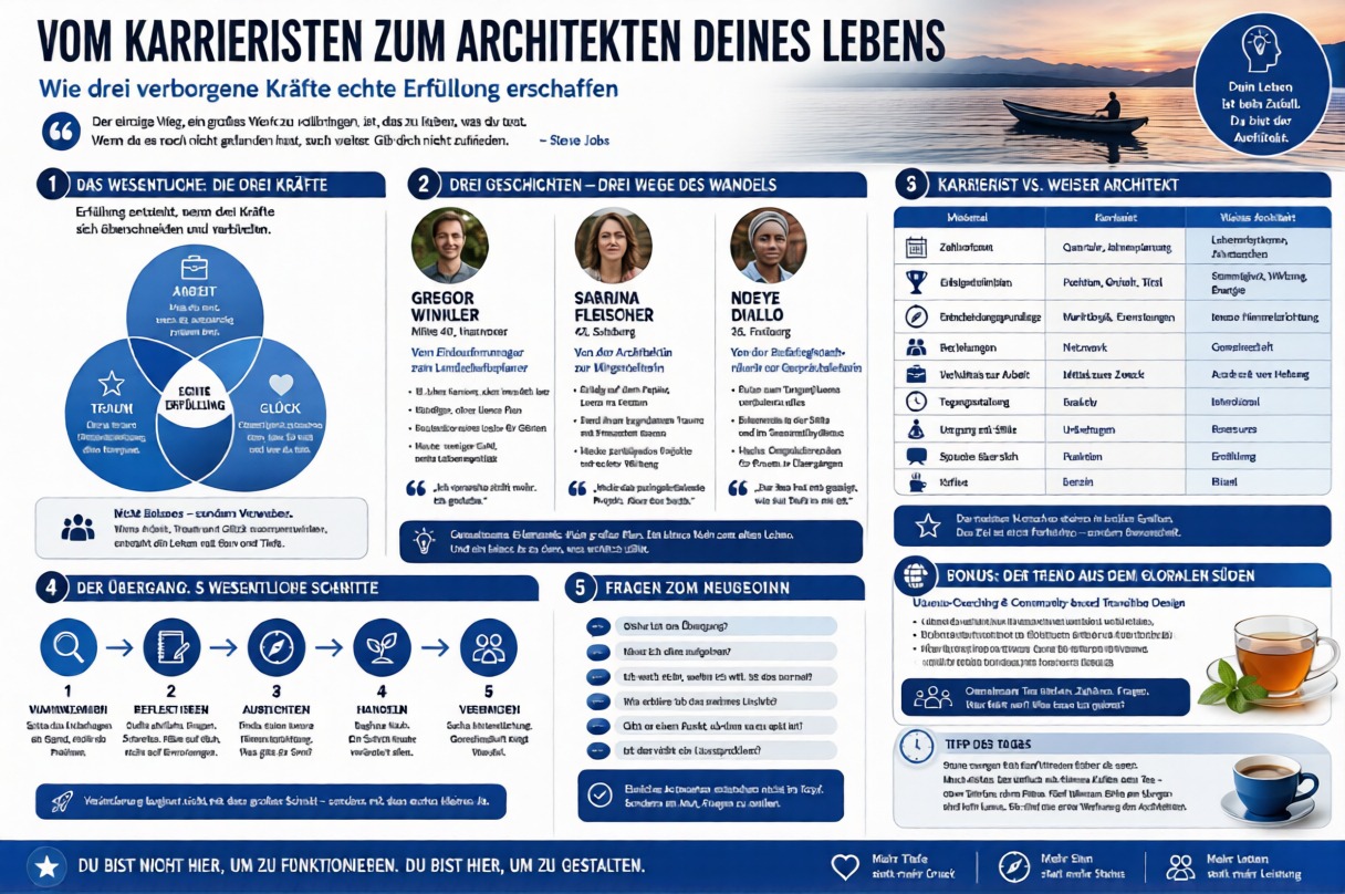 Infografik Vom Karrieristen zum Architekten deines Lebens