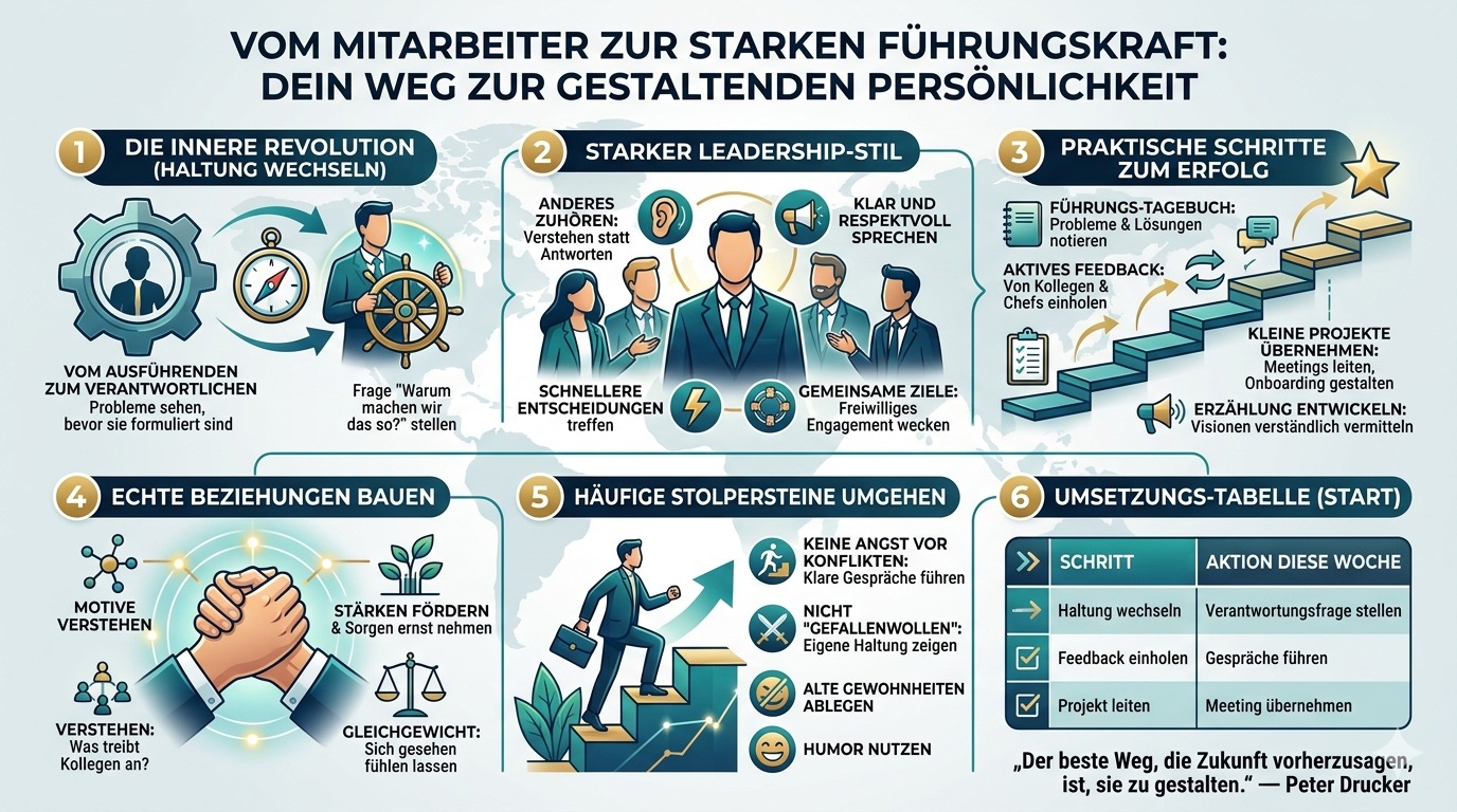 Infografik Vom Mitarbeiter zur starken Führungskraft