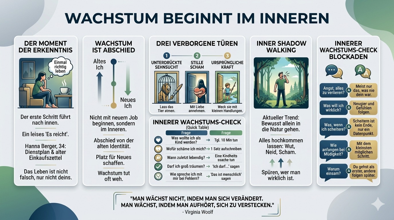Infografik Wachstum beginnt in deinem Inneren. Infografik Wachstum beginnt in deinem Inneren.