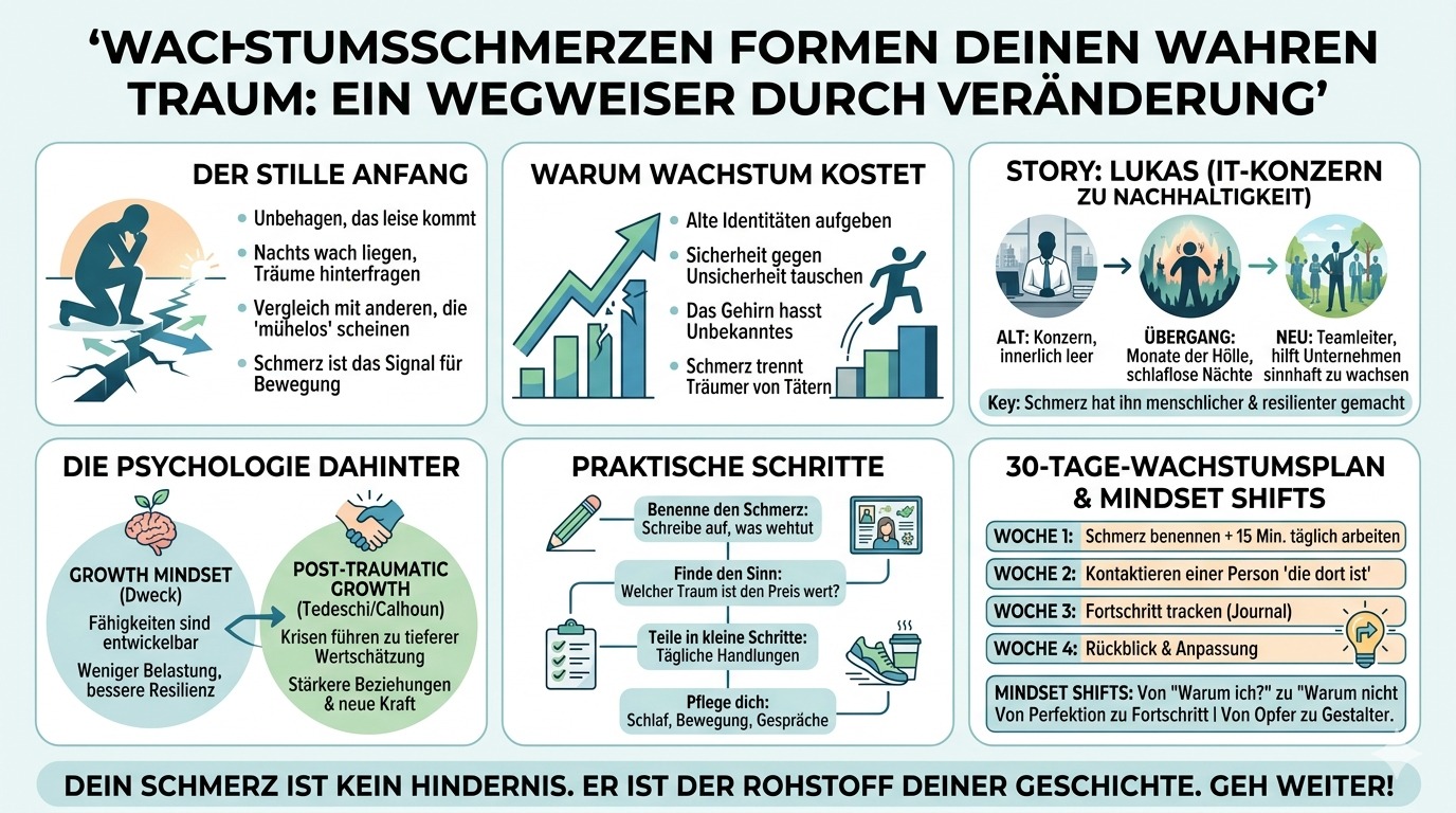 Infografik Wachstumsschmerzen formen deinen wahren Traum Infografik Wachstumsschmerzen formen deinen wahren Traum