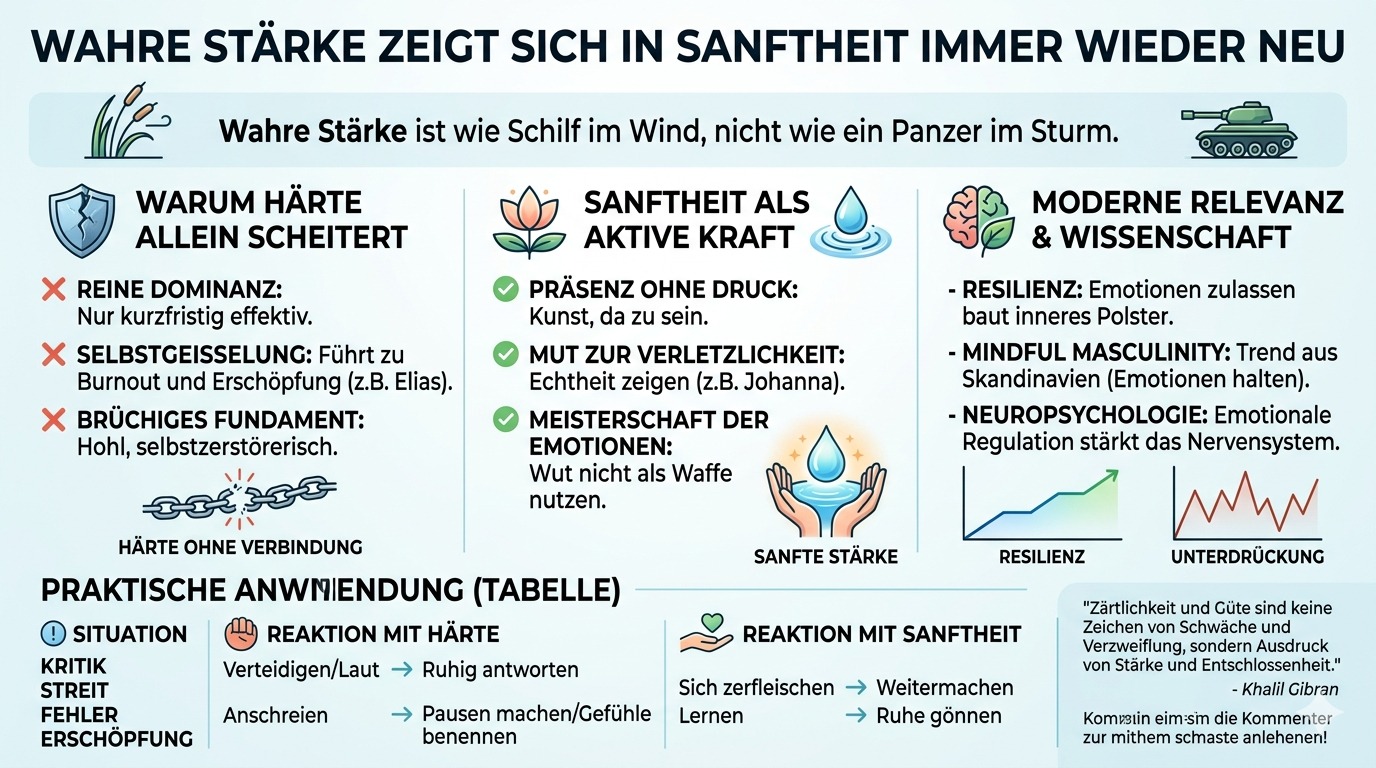 Infografik Wahre Stärke zeigt sich in Sanftheit immer wieder neu