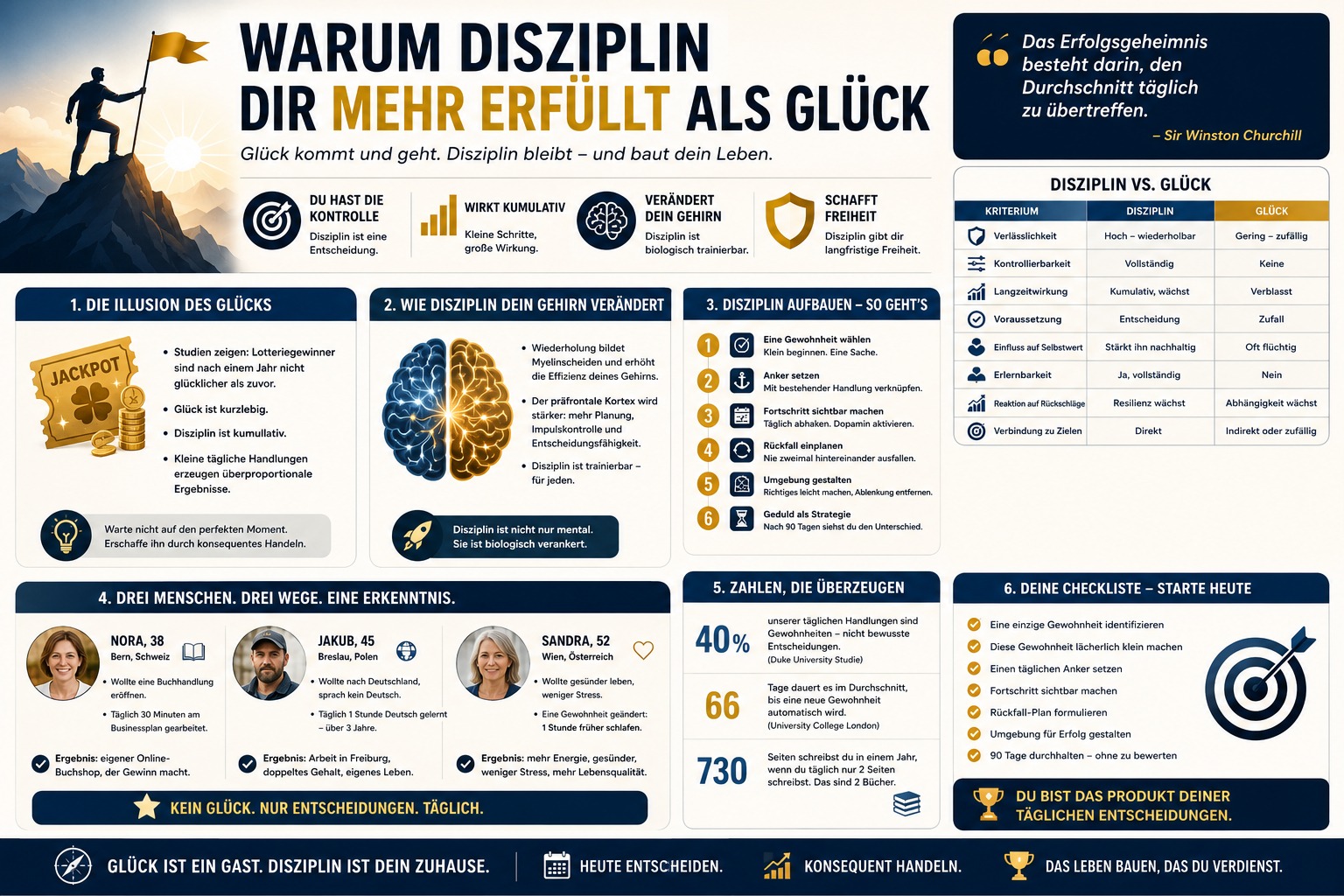 Infografik Warum Disziplin dir mehr erfüllt als Glück Infografik Warum Disziplin dir mehr erfüllt als Glück
