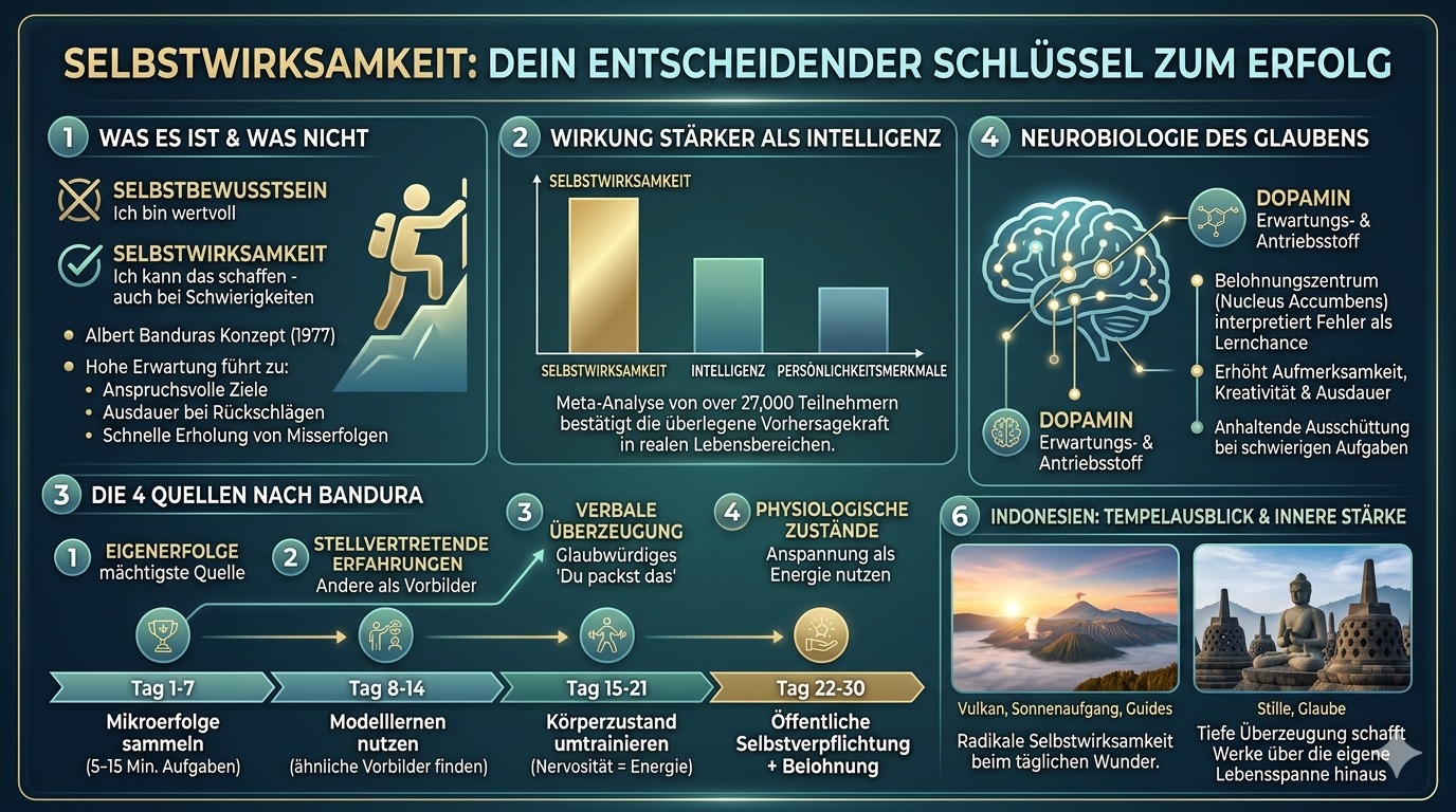 Infografik Warum Selbstwirksamkeit deinen Erfolg entscheidend steigert