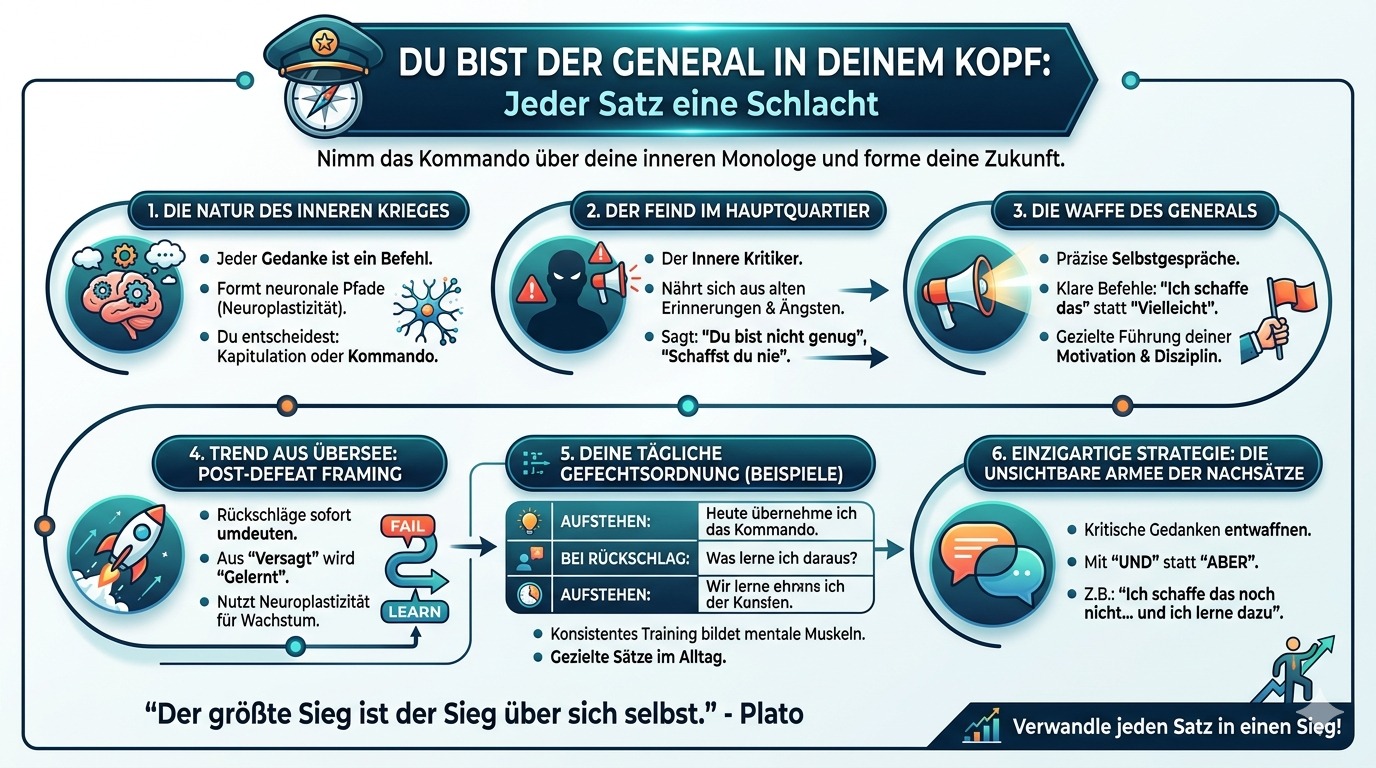 Infografik Warum jeder Satz eine Schlacht ist und du der General
