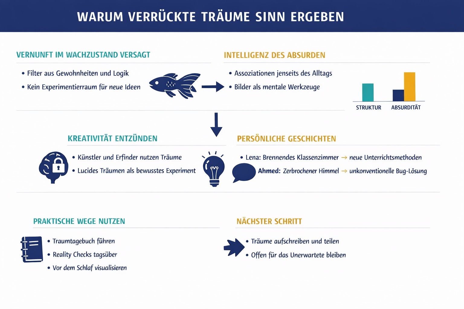 Infografik Warum verrückte Träume Sinn ergeben