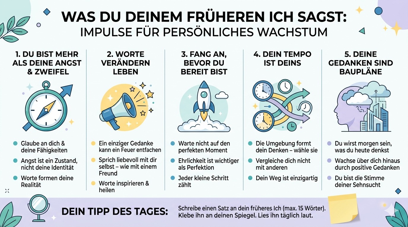Infografik Was du deinem früheren Ich sagst
