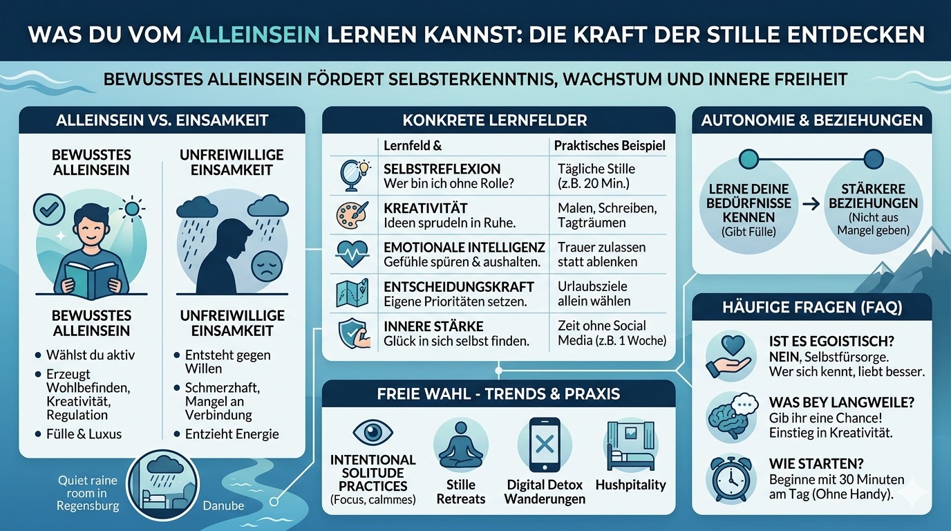 Infografik Was du vom Alleinsein lernen kannst